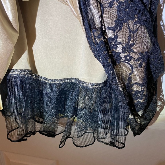 Formal Dress - Black Lace Over Gold - Tie Waist - Picture 6 of 7